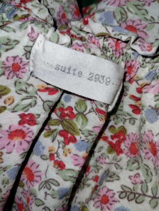 Suite 2939 Floral Smocked Puff Sleeve Top - Pink/Green sz  Large - Picture 3 of 9